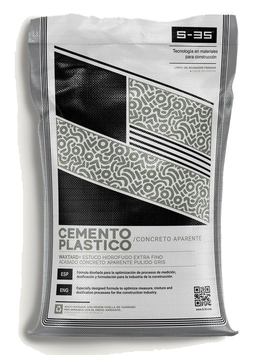 Saco de 25 kg de Cemento Plástico Concreto Aparente