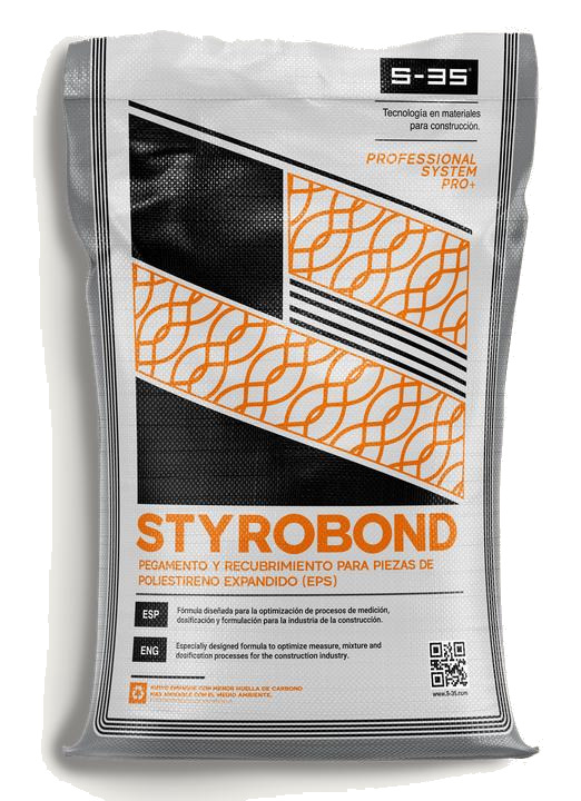 Saco de 25 kg de Styrobond Pro+, pegamento y recubrimiento para EPS